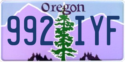 OR license plate 992IYF