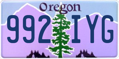 OR license plate 992IYG