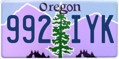 OR license plate 992IYK