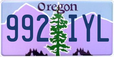 OR license plate 992IYL