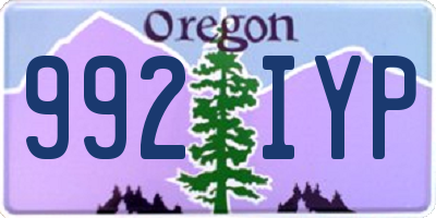 OR license plate 992IYP