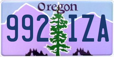 OR license plate 992IZA