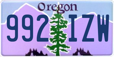 OR license plate 992IZW