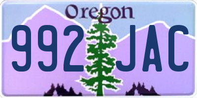 OR license plate 992JAC