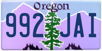 OR license plate 992JAI