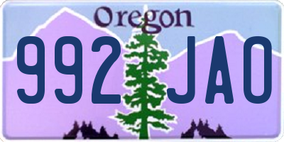 OR license plate 992JAO