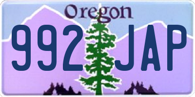 OR license plate 992JAP