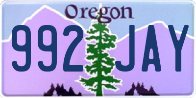 OR license plate 992JAY