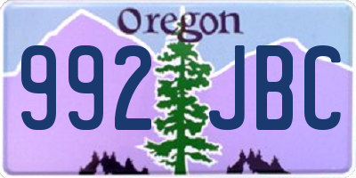 OR license plate 992JBC