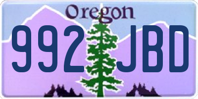 OR license plate 992JBD