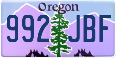 OR license plate 992JBF