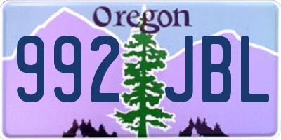 OR license plate 992JBL