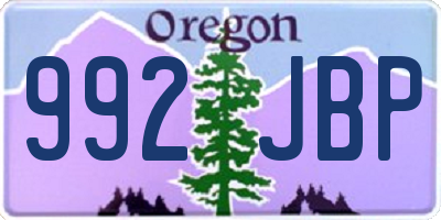 OR license plate 992JBP