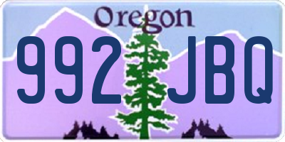 OR license plate 992JBQ