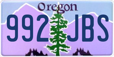 OR license plate 992JBS