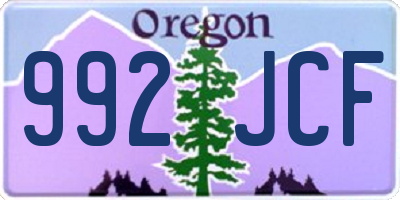 OR license plate 992JCF