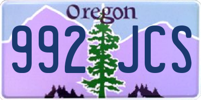 OR license plate 992JCS