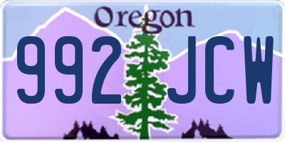 OR license plate 992JCW