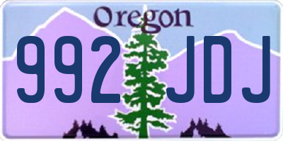 OR license plate 992JDJ