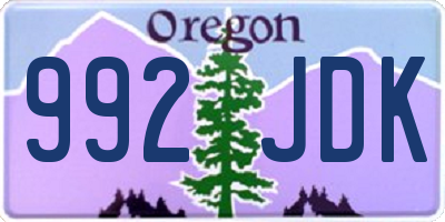 OR license plate 992JDK