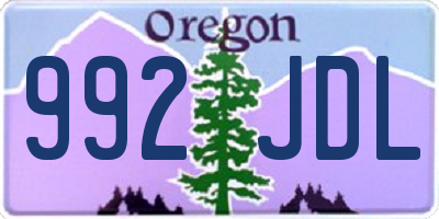 OR license plate 992JDL