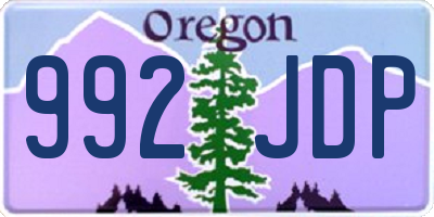 OR license plate 992JDP