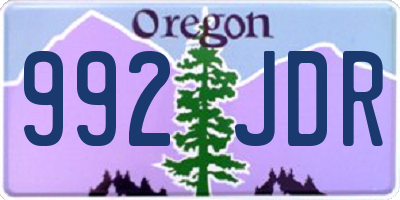 OR license plate 992JDR