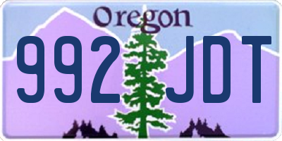 OR license plate 992JDT