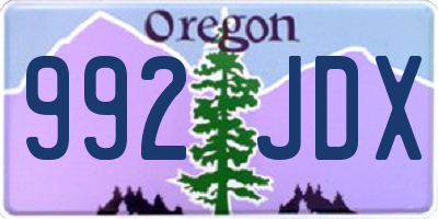 OR license plate 992JDX