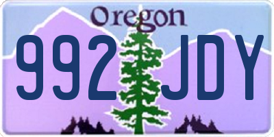 OR license plate 992JDY