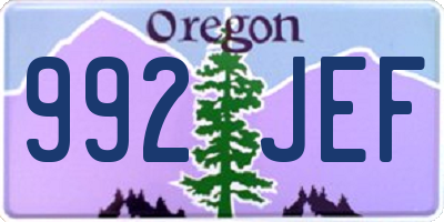 OR license plate 992JEF