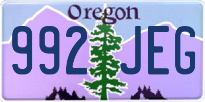 OR license plate 992JEG