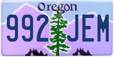 OR license plate 992JEM