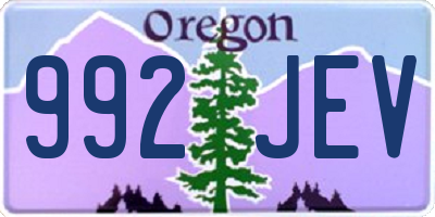 OR license plate 992JEV