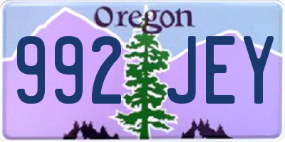 OR license plate 992JEY