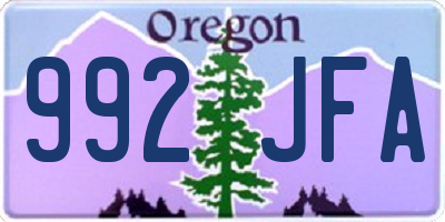 OR license plate 992JFA