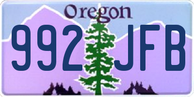 OR license plate 992JFB