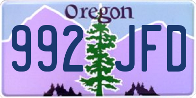 OR license plate 992JFD