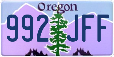 OR license plate 992JFF