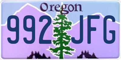 OR license plate 992JFG