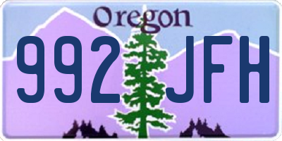 OR license plate 992JFH