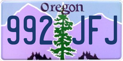 OR license plate 992JFJ