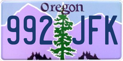 OR license plate 992JFK