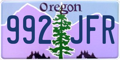 OR license plate 992JFR