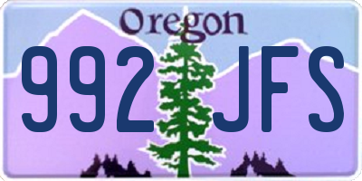 OR license plate 992JFS