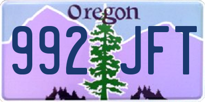 OR license plate 992JFT