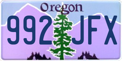 OR license plate 992JFX