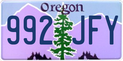 OR license plate 992JFY