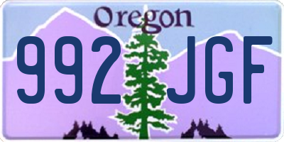 OR license plate 992JGF