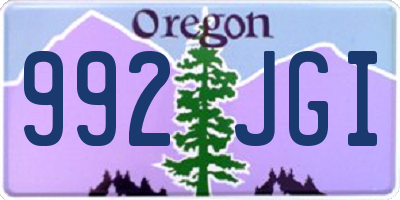 OR license plate 992JGI
